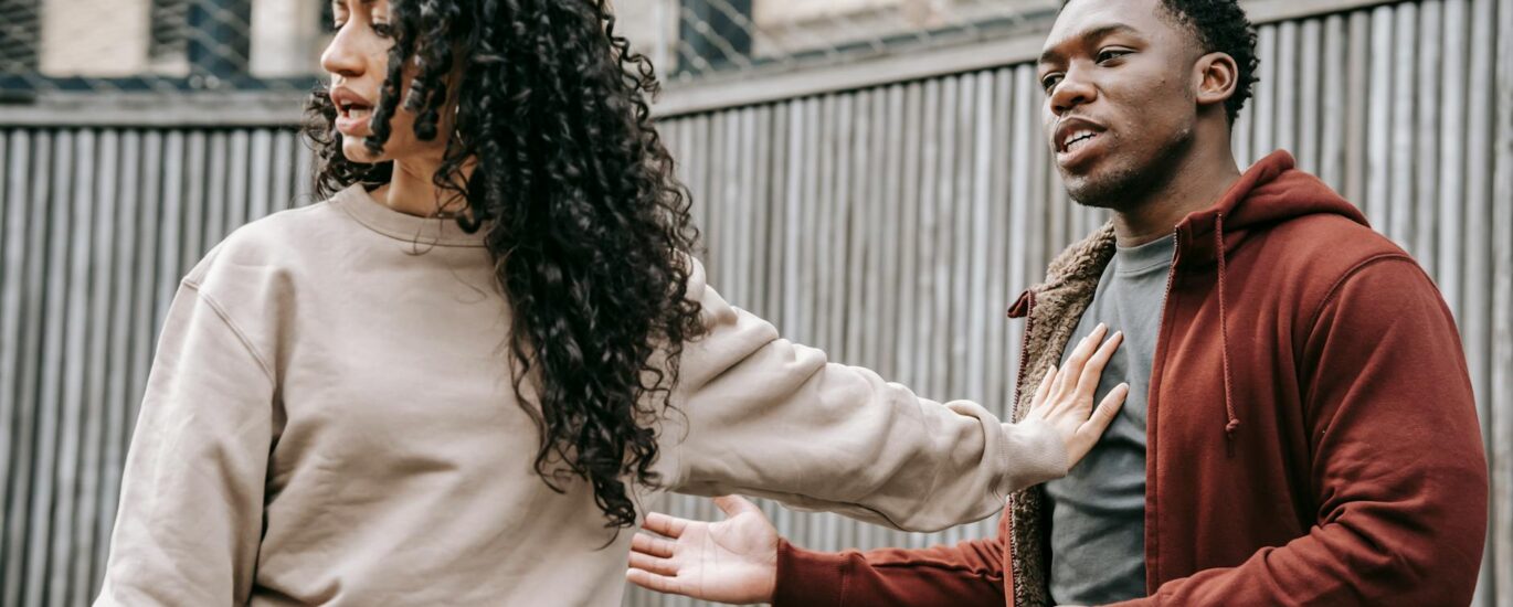 man and woman arguing