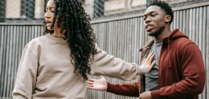 man and woman arguing
